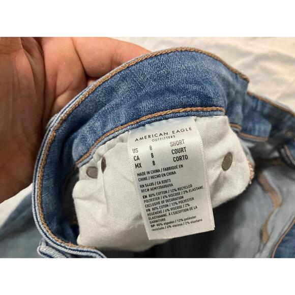 Flare Jeans 2000s American Eagle Blue Denim Women's 8 Next Level Stretch - Picture 4 of 8